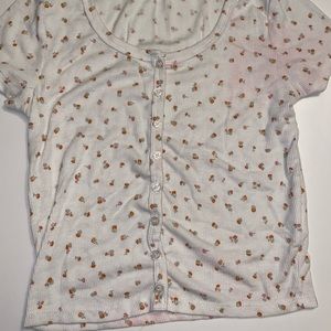 Flower Crop Top Light Pink Tye Dye